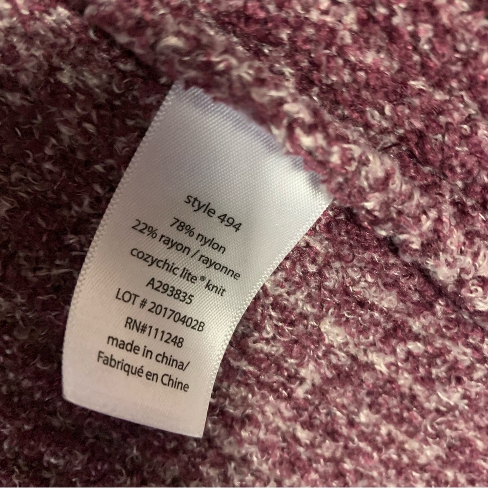 Barefoot Dreams Burgundy CozyChic Lite Montevideo Cardigan Size 1X - Picture 4 of 7